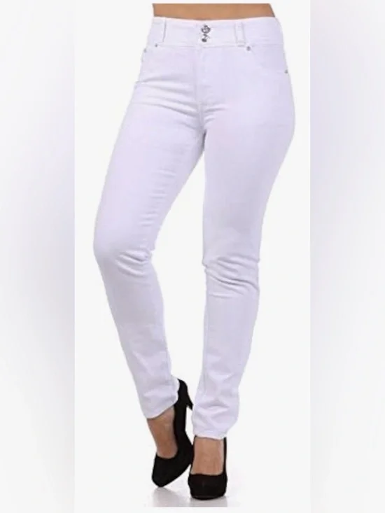 Women’s White Stretch Skinny Jeans - Picture 1 of 6